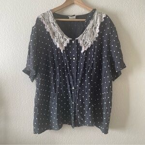 Fritzi Vintage Polka Dot Blouse Top